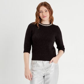 pull manches courtes noir femme Pull manches courtes noir femme