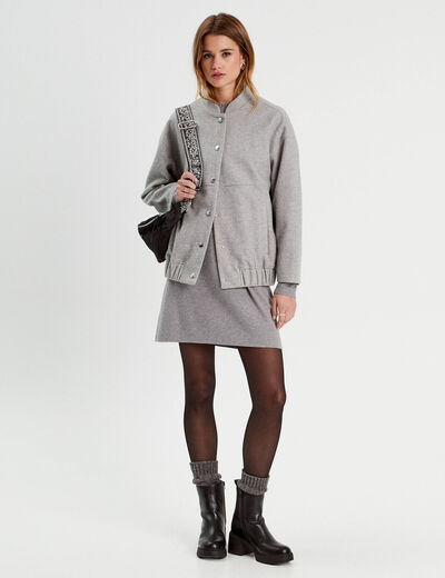 Robe pull effet 2-en-1 gris clair femme