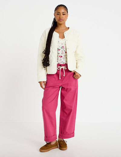 Pantalon droit taille standard prune femme
