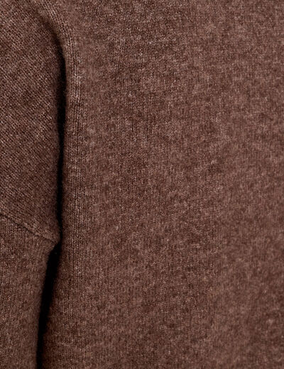 Pull col rond marron fonc&eacute; femme