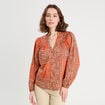 Blouse manches longues terracotta femme