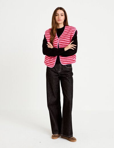 Pull col rond noir femme