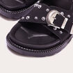 Sandales plates cloutées noir femme