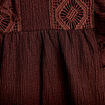 Blouse sans manches col v marron femme