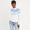 Pull col montant ecru femme