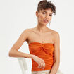 Bandeau cropped bustier orange foncé femme