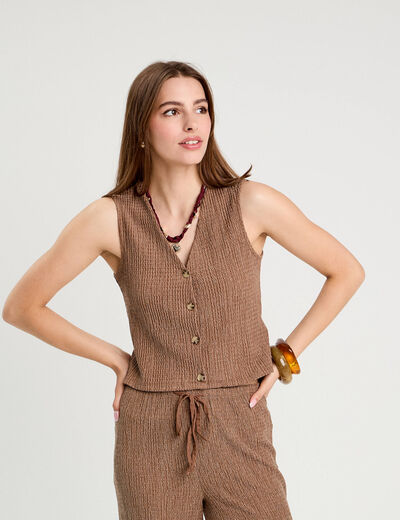 Débardeur sans manches marron femme