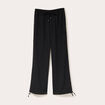 Pantalon large fluide noir femme