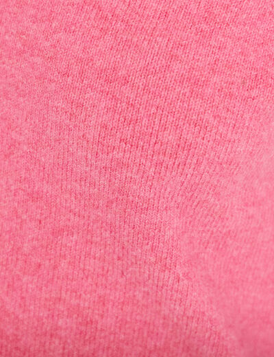 Gilet col v manches longues rose vif femme