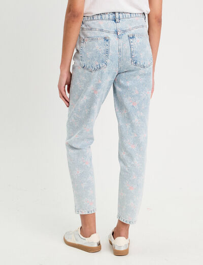 Jeans mom bas resserré rose clair femme