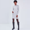 Robe pull droite gris clair femme
