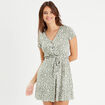 Robe patineuse ceinturée vert femme