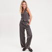 Veston sans manches gris clair femme