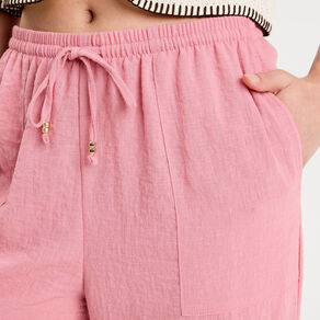 Pantalon large fluide vieux rose femme