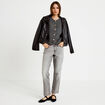 Gilet ample sans manches gris fonc&eacute; femme