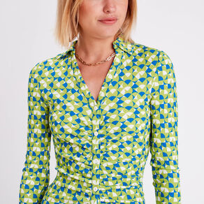 robe ajustee froncee vert femme Robe ajustée froncée vert femme