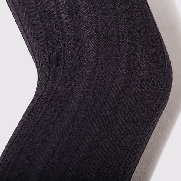 Collants avec torsades noir femme