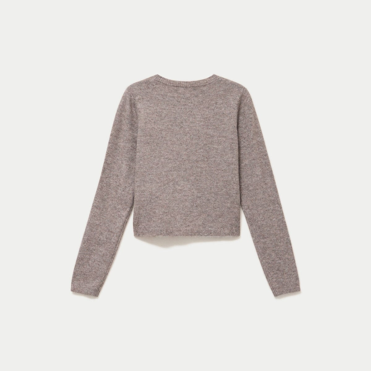 Gilet boutonn&eacute; manches longues taupe femme