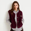 Gilet sans manches fausse fourrure prune femme