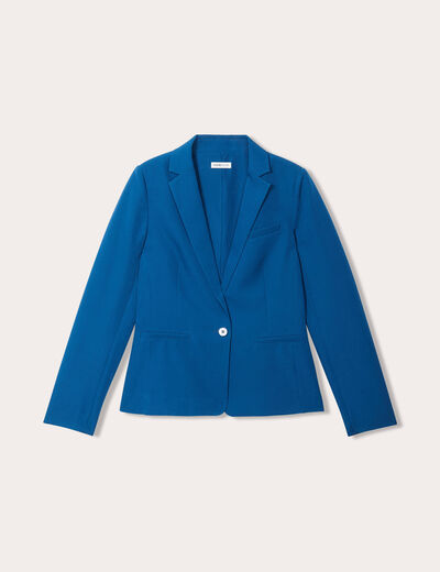 Veste blazer droite bleu canard femme