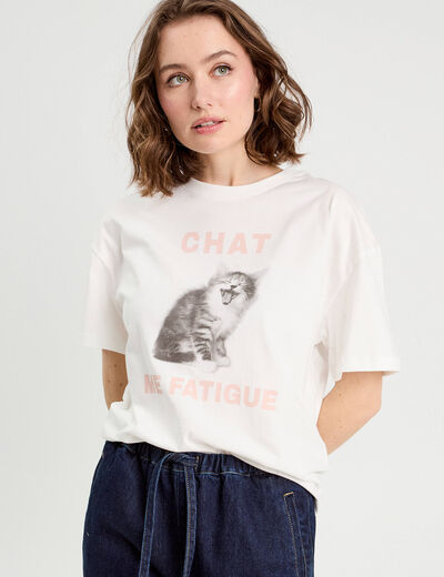 T-shirt manches courtes blanc femme