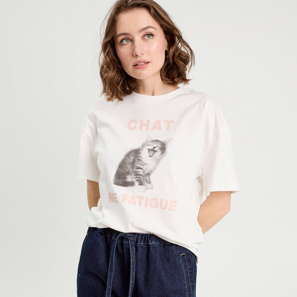 T-shirt manches courtes blanc femme