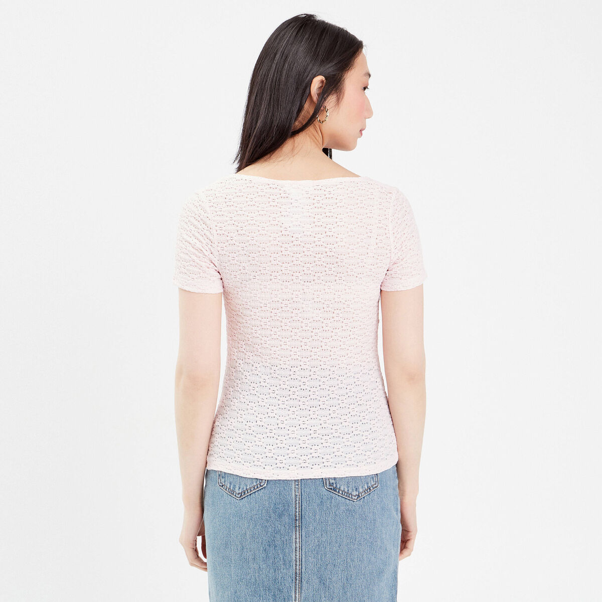 T-shirt manches courtes rose femme