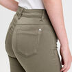 Jeans slim 5 poches vert kaki femme