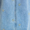 Robe courte &eacute;vas&eacute;e en jean sans manches bleu femme