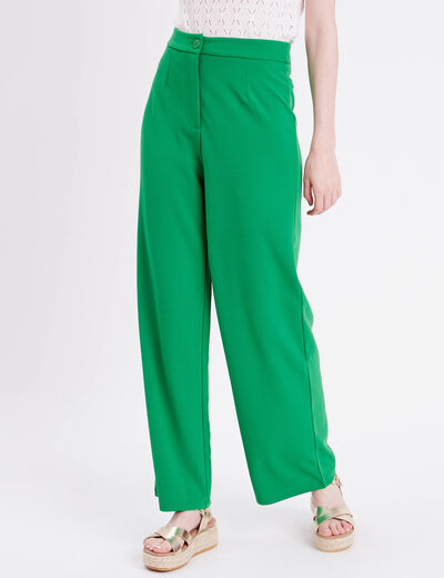 Pantalon large vert femme