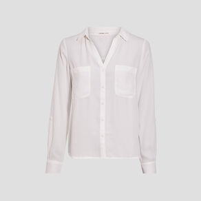 Chemise manches longues ecru femme