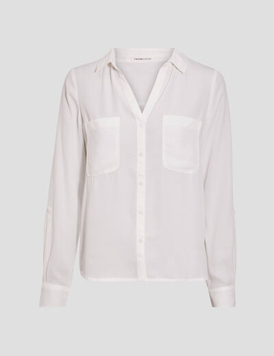 Chemise manches longues ecru femme