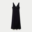 Robe longue &eacute;vas&eacute;e col v sans manches noir femme