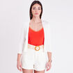 Gilet court ouvert blanc femme