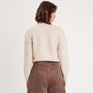 Pull col montant avec torsades sable femme
