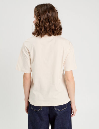 T-shirt manches courtes ecru femme
