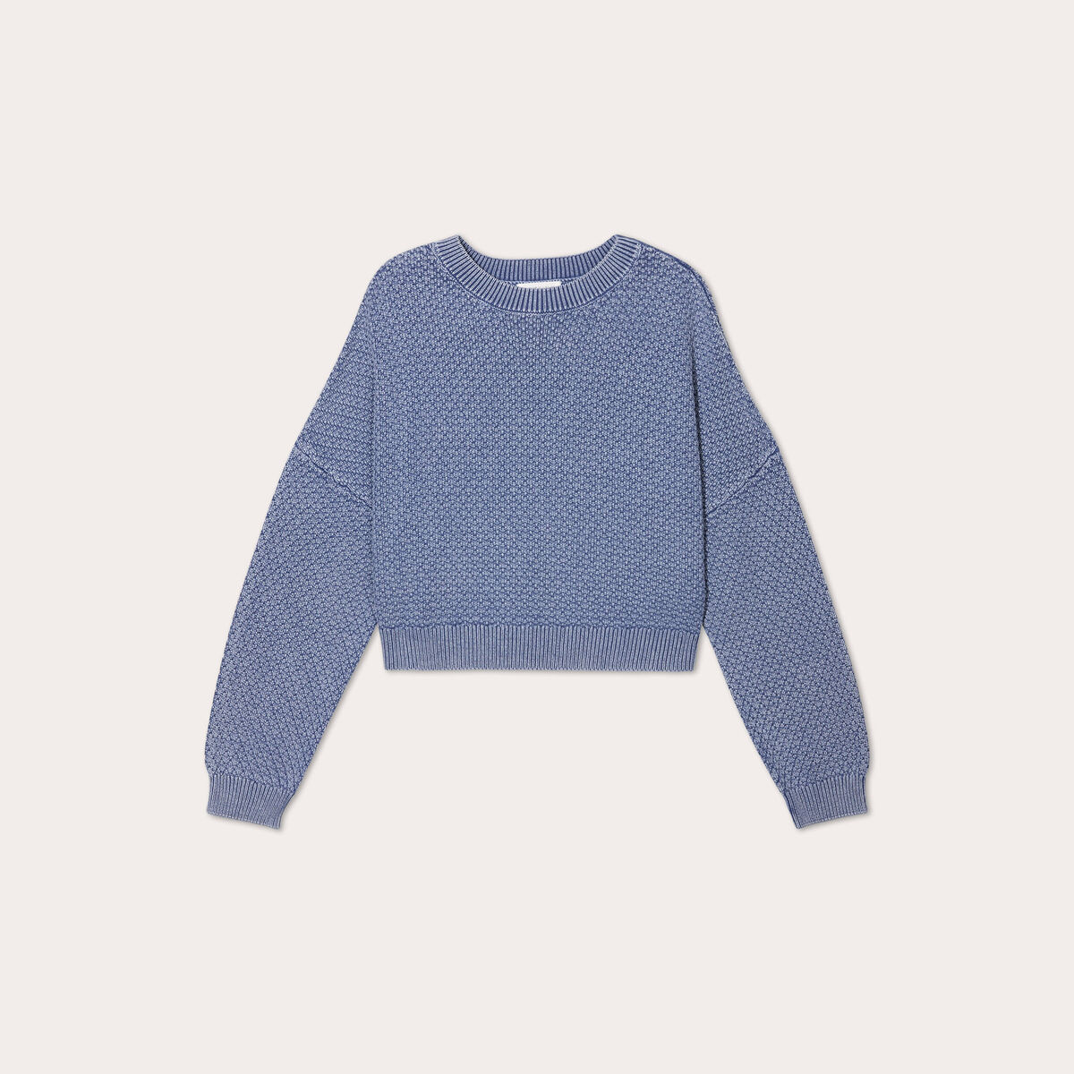 Pull manches longues bleu gris femme