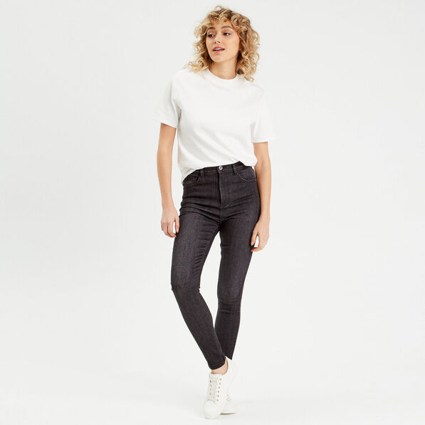 Jeans skinny ultra stretch 2 tailles denim noir femme
