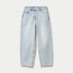 Jean barrel cropped taille standard denim bleach femme