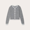Gilet boutonné col rond gris clair femme