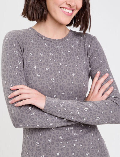 T-shirt manches longues gris foncé femme