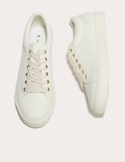 Baskets à lacets blanc femme