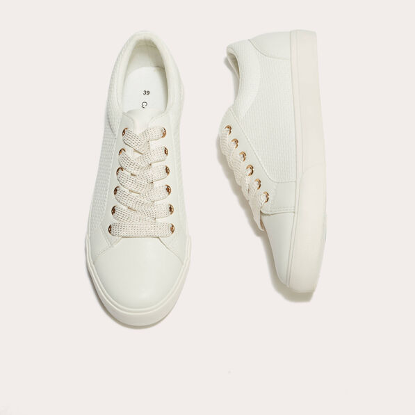 baskets a lacets blanc femme Baskets à lacets blanc femme