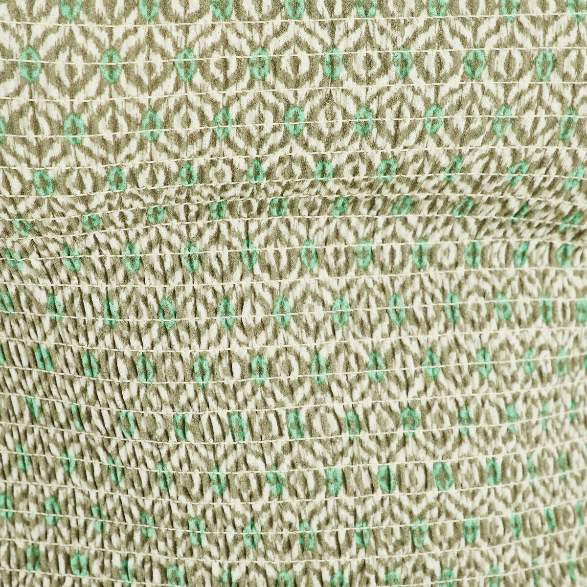 Bandeau smock&eacute; cropped vert femme
