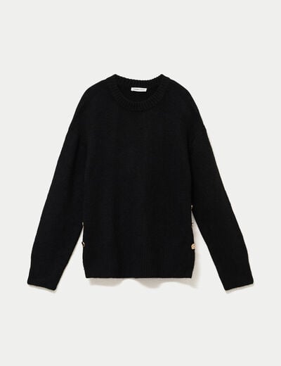 Pull manches longues noir femme