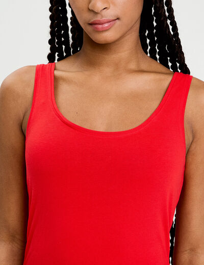D&eacute;bardeur bretelles larges rouge femme