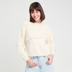 Pull avec franges ecru femme
