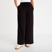 Pantalon large taille standard noir femme