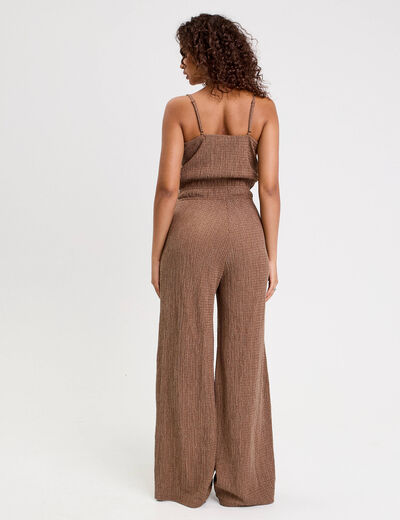 Combinaison large stretch marron femme
