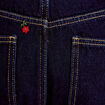 Jean barrel avec broderie bleu marine femme